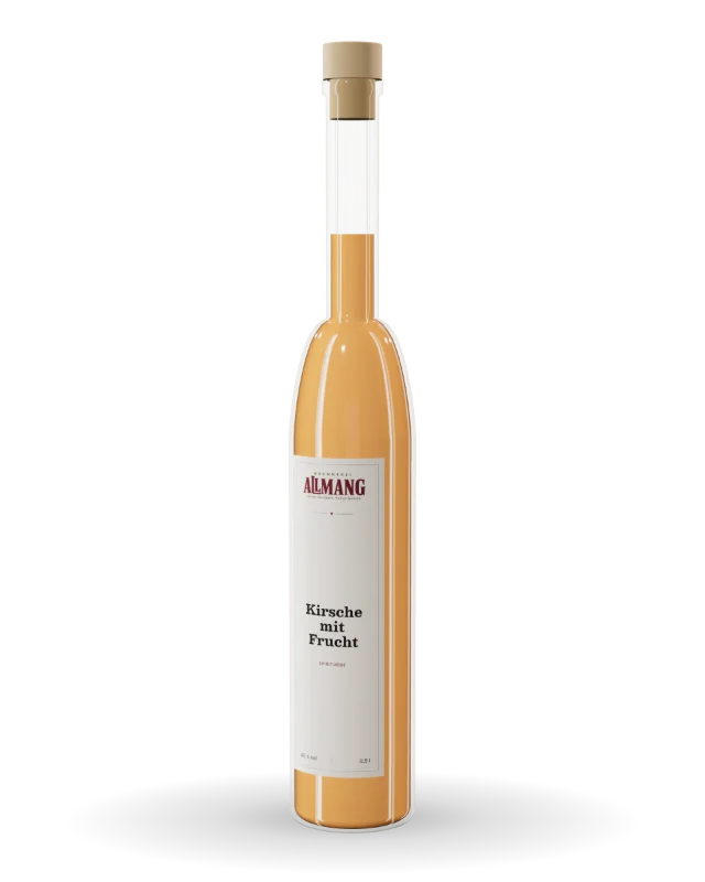 Kirsche mit Frucht von ALLMANG, 40 % vol – Visualisierung der Flasche mit Etikett