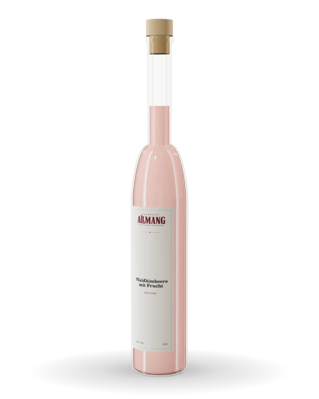 Waldhimbeere mit Frucht von ALLMANG, 40 % vol – Visualisierung der Flasche mit Etikett